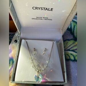 Crystale Swarovski Crystal Necklace Earrings Gift Set in Box